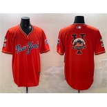 Men's New York Mets Team Big Logo Orange 2025 Spring Training Stitched Baseball Jersey