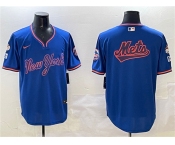 Men's New York Mets Team Big Logo Royal 2025 Spring Training Stitched Baseball Jersey