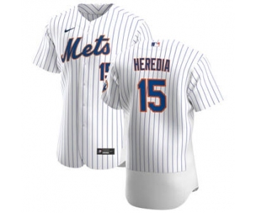 Men's Nike New York Mets #15 Guillermo Heredia White Home 2020 Authentic Player Baseball Jersey