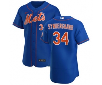 Men's Nike New York Mets #34 Noah Syndergaard Royal Alternate 2020 Authentic Player Baseball Jersey