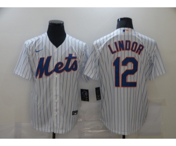 Nike Men's New York Mets #12 Francisco Lindor White Alternate Home Cool Base Baseball Jersey