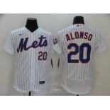 Nike Men's New York Mets #20 Pete Alonso White Home Flex Base Authentic Collection Baseball Jersey