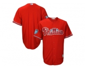 Men Philadelphia Phillies Customized Majestic Scarlet 2018 Spring Training Cool Base Team Jersey
