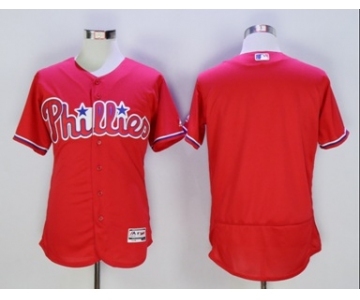 Men Philadelphia Phillies blank Majestic red Flexbase Authentic Collection Player Jersey