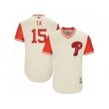 Men's 2017 Little League World Series Phillies #15 Ty Kelly TK Tan Jersey Men's 2017 Little League World Series Phillies #15 Ty Kelly TK Tan Jersey