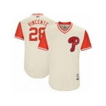 Men's 2017 Little League World Series Phillies #28 Vince Velasquez Vincente Tan Jersey Men's 2017 Little League World Series Phillies #28 Vince Velasquez Vincente Tan Jersey