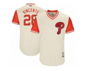 Men's 2017 Little League World Series Phillies #28 Vince Velasquez Vincente Tan Jersey Men's 2017 Little League World Series Phillies #28 Vince Velasquez Vincente Tan Jersey