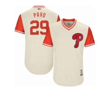 Men's 2017 Little League World Series Phillies #29 Cameron Rupp Pavo Tan Jersey
