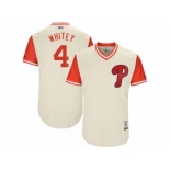 Men's 2017 Little League World Series Phillies #4 Andres Blanco Whitey Tan Jersey Men's 2017 Little League World Series Phillies #4 Andres Blanco Whitey Tan Jersey
