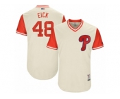 Men's 2017 Little League World Series Phillies #48 Jerad Eickhoff Eick Tan Jersey Men's 2017 Little League World Series Phillies #48 Jerad Eickhoff Eick Tan Jersey
