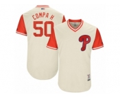 Men's 2017 Little League World Series Phillies #50 Hector Neris Compa H Tan Jersey Men's 2017 Little League World Series Phillies #50 Hector Neris Compa H Tan Jersey
