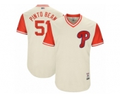 Men's 2017 Little League World Series Phillies #51 Ricardo Pinto Pinto Bean Tan Jersey Men's 2017 Little League World Series Phillies #51 Ricardo Pinto Pinto Bean Tan Jersey