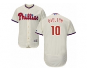 Men's Majestic Philadelphia Phillies #10 Darren Daulton Cream Flexbase Authentic Collection MLB Jersey