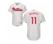Men's Majestic Philadelphia Phillies #11 Tim McCarver White Red Strip Flexbase Authentic Collection MLB Jersey Men's Majestic Philadelphia Phillies #11 Tim McCarver White Red Strip Flexbase Authentic Collection MLB Jersey
