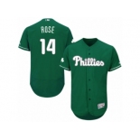 Men's Majestic Philadelphia Phillies #14 Pete Rose Green Celtic Flexbase Authentic Collection MLB Jersey Men's Majestic Philadelphia Phillies #14 Pete Rose Green Celtic Flexbase Authentic Collection MLB Jersey