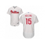 Men's Majestic Philadelphia Phillies #15 Dave Hollins White Red Strip Flexbase Authentic Collection MLB Jersey Men's Majestic Philadelphia Phillies #15 Dave Hollins White Red Strip Flexbase Authentic Collection MLB Jersey