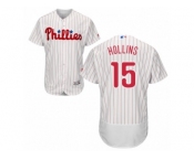 Men's Majestic Philadelphia Phillies #15 Dave Hollins White Red Strip Flexbase Authentic Collection MLB Jersey Men's Majestic Philadelphia Phillies #15 Dave Hollins White Red Strip Flexbase Authentic Collection MLB Jersey