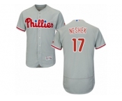 Men's Majestic Philadelphia Phillies #17 Pat Neshek Grey Flexbase Authentic Collection MLB Jersey