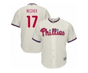 Men's Majestic Philadelphia Phillies #17 Pat Neshek Replica Cream Alternate Cool Base MLB Jersey