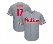 Men's Majestic Philadelphia Phillies #17 Pat Neshek Replica Grey Road Cool Base MLB Jersey