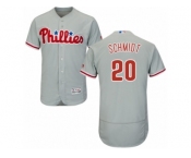 Men's Majestic Philadelphia Phillies #20 Mike Schmidt Grey Flexbase Authentic Collection MLB Jersey