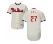 Men's Majestic Philadelphia Phillies #27 Aaron Nola Cream Flexbase Authentic Collection MLB Jersey