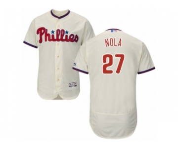 Men's Majestic Philadelphia Phillies #27 Aaron Nola Cream Flexbase Authentic Collection MLB Jersey