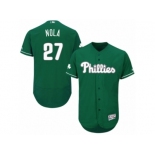 Men's Majestic Philadelphia Phillies #27 Aaron Nola Green Celtic Flexbase Authentic Collection MLB Jersey Men's Majestic Philadelphia Phillies #27 Aaron Nola Green Celtic Flexbase Authentic Collection MLB Jersey