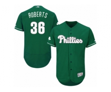 Men's Majestic Philadelphia Phillies #36 Robin Roberts Green Celtic Flexbase Authentic Collection MLB Jersey