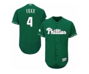 Men's Majestic Philadelphia Phillies #4 Jimmy Foxx Green Celtic Flexbase Authentic Collection MLB Jersey
