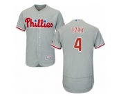 Men's Majestic Philadelphia Phillies #4 Jimmy Foxx Grey Flexbase Authentic Collection MLB Jersey