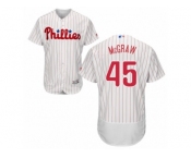 Men's Majestic Philadelphia Phillies #45 Tug McGraw White Red Strip Flexbase Authentic Collection MLB Jersey