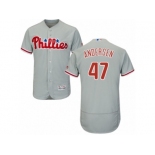 Men's Majestic Philadelphia Phillies #47 Larry Andersen Grey Flexbase Authentic Collection MLB Jersey Men's Majestic Philadelphia Phillies #47 Larry Andersen Grey Flexbase Authentic Collection MLB Jersey