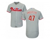 Men's Majestic Philadelphia Phillies #47 Larry Andersen Grey Flexbase Authentic Collection MLB Jersey
