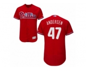 Men's Majestic Philadelphia Phillies #47 Larry Andersen Red Flexbase Authentic Collection MLB Jersey