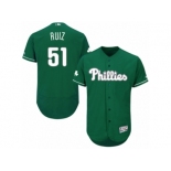 Men's Majestic Philadelphia Phillies #51 Carlos Ruiz Green Celtic Flexbase Authentic Collection MLB Jersey Men's Majestic Philadelphia Phillies #51 Carlos Ruiz Green Celtic Flexbase Authentic Collection MLB Jersey