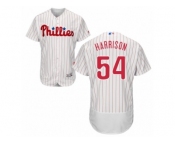 Men's Majestic Philadelphia Phillies #54 Matt Harrison White Red Strip Flexbase Authentic Collection MLB Jersey