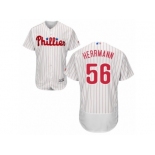 Men's Majestic Philadelphia Phillies #56 Frank Herrmann White Red Strip Flexbase Authentic Collection MLB Jersey