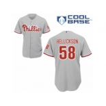 Men's Majestic Philadelphia Phillies #58 Jeremy Hellickson Replica Grey Road Cool Base MLB Jersey Men's Majestic Philadelphia Phillies #58 Jeremy Hellickson Replica Grey Road Cool Base MLB Jersey