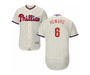Men's Majestic Philadelphia Phillies #6 Ryan Howard Cream Flexbase Authentic Collection MLB Jersey