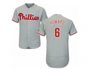Men's Majestic Philadelphia Phillies #6 Ryan Howard Grey Flexbase Authentic Collection MLB Jersey