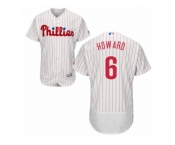 Men's Majestic Philadelphia Phillies #6 Ryan Howard White Red Strip Flexbase Authentic Collection MLB Jersey