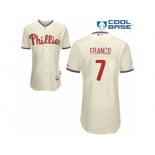 Men's Majestic Philadelphia Phillies #7 Maikel Franco Authentic Cream Alternate Cool Base MLB Jersey Men's Majestic Philadelphia Phillies #7 Maikel Franco Authentic Cream Alternate Cool Base MLB Jersey