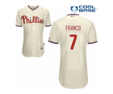 Men's Majestic Philadelphia Phillies #7 Maikel Franco Authentic Cream Alternate Cool Base MLB Jersey