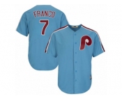Men's Majestic Philadelphia Phillies #7 Maikel Franco Authentic Light Blue Cooperstown MLB Jersey