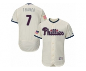 Men's Majestic Philadelphia Phillies #7 Maikel Franco Cream Fashion Stars & Stripes Flex Base MLB Jersey