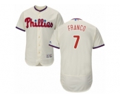 Men's Majestic Philadelphia Phillies #7 Maikel Franco Cream Flexbase Authentic Collection MLB Jersey