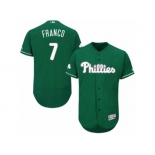 Men's Majestic Philadelphia Phillies #7 Maikel Franco Green Celtic Flexbase Authentic Collection MLB Jersey Men's Majestic Philadelphia Phillies #7 Maikel Franco Green Celtic Flexbase Authentic Collection MLB Jersey