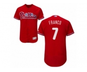 Men's Majestic Philadelphia Phillies #7 Maikel Franco Red Flexbase Authentic Collection MLB Jersey