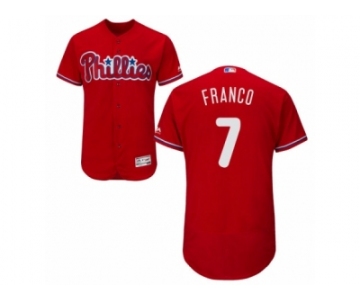 Men's Majestic Philadelphia Phillies #7 Maikel Franco Red Flexbase Authentic Collection MLB Jersey